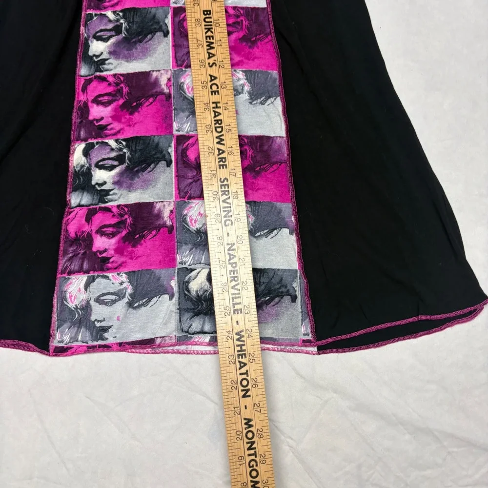 NONAME Marilyn Monroe Euro Pop Art Graphic Midi Skirt Black Pink Y2K Size 38